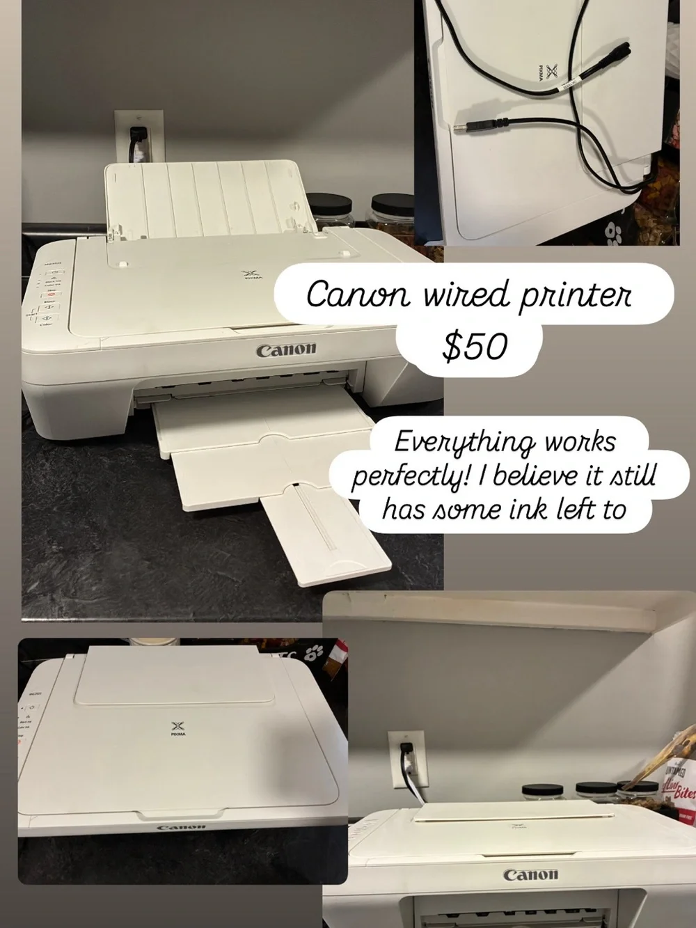 Canon White Wired Inkjet All-in-One Printer